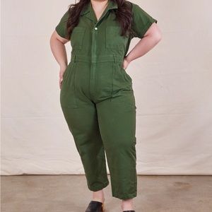 Big Bud Press Short Sleeve Jumpsuit / Dark Emerald Green / PETITE
